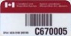 Barcode label with red strip