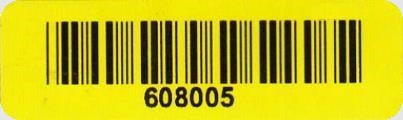 Yellow barcode label